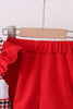 Georgia go dawgs embroidery plaid ruffle shorts set