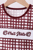 Mississippi Hail State smocked ruffle gingham shorts set