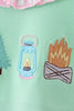 Green camper embroidery ruffle bubble