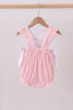 Pink zoo embroidery gingham ruffle bubble