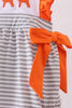 Orange Tennessee embroidery ruffle stripe bubble