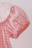 Pink woven lace gingham bubble