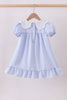 Blue Gingham Lace Ruffle Dress