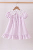 Purple Gingham Lace Ruffle Dress