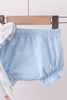 Blue floral bow bloomer set