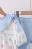 Blue floral bow pants set