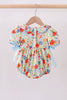 Floral smocked ruffle bubble