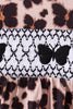 Leopard butterfly smocked ruffle bloomer set