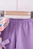 Purple MOMMY'S GIRL smocked ruffle shorts set