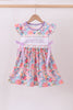 Purple MOMMY'S GIRL smocked ruffle dress