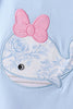 Blue Whale Applique Bloomer Set