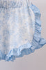 Blue Whale Applique Ruffle Shorts Set