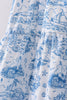 Blue beach sea smocked women dress