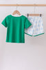 Green golf embroidery shorts set
