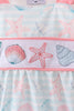 Pink shell starfish embroidery bow bubble