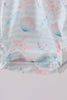 Pink shell starfish embroidery bow bubble