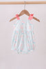 Pink shell starfish embroidery bow bubble