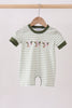 Green Duck Embroidered Stripe Romper