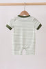 Green Duck Embroidered Stripe Romper