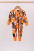 Orange Tennessee VOLS bamboo zipper romper