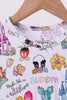 Purple character castle bamboo dress