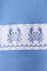 Blue Crab Embroidered Seersucker Shorts Set