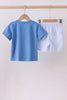 Blue Crab Embroidered Seersucker Shorts Set