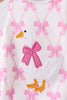 Pink Bow Goose Applique Bubble