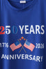 Blue 250 Years flag family top