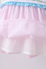 Pink stripe seersucker animal smocked ruffle shorts set