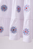 White fireworks sequin tiered ruffle dress