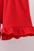 Red cherry bow ruffle shorts set