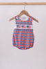 Flag smocked gingham bubble