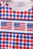 Flag smocked gingham bubble