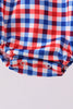 Flag smocked gingham bubble