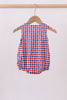 Flag smocked gingham bubble
