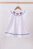 White flag smocked ruffle dress