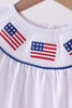 White flag smocked ruffle dress