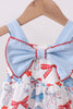 Blue bow print bubble