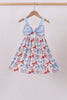 Blue bow print dress