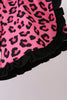 Black let's go girl boots leopard ruffle shorts set