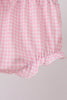 Pink hydrangea bow print ruffle bloomer set