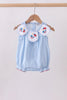 Blue jacquard embroidery bubble