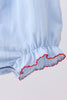 Blue jacquard embroidery bubble