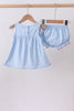 Blue jacquard embroidery bloomer set