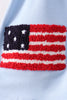 Blue god bless America flag french knot ruffle bloomer set