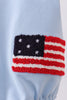 Blue god bless America flag french knot bubble