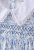 Blue rose smocked dress