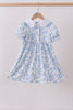 Blue rose smocked dress