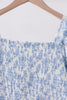Blue rose smocked ruffle dress (length 41.33in)